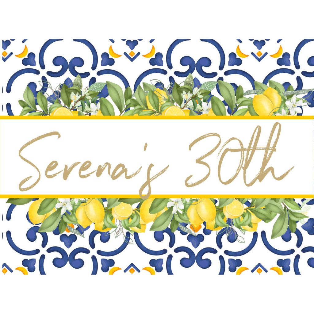 Amalfi lemon frame parties and signs