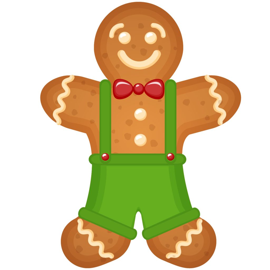 Gingerbread man green clothes parties and signs