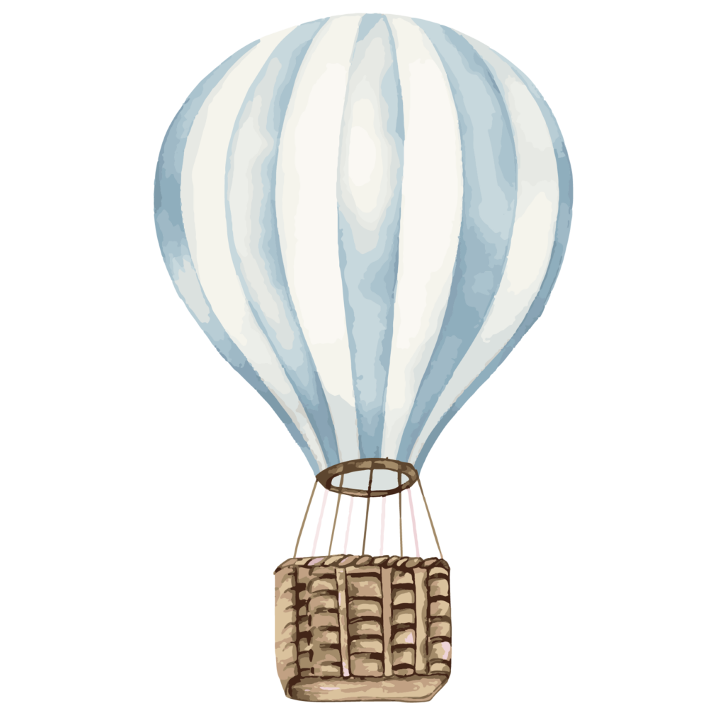 Watercolour Hot Air Balloon Cut Out Blue – Parties And Signs