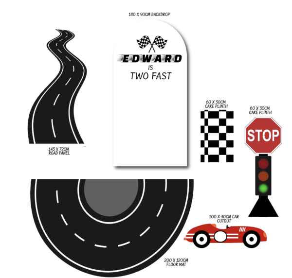 Winding Road Race Car Backdrop - Image 2