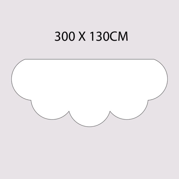 White Deep Scallop Floor Mat (Non-Editable) - Image 2