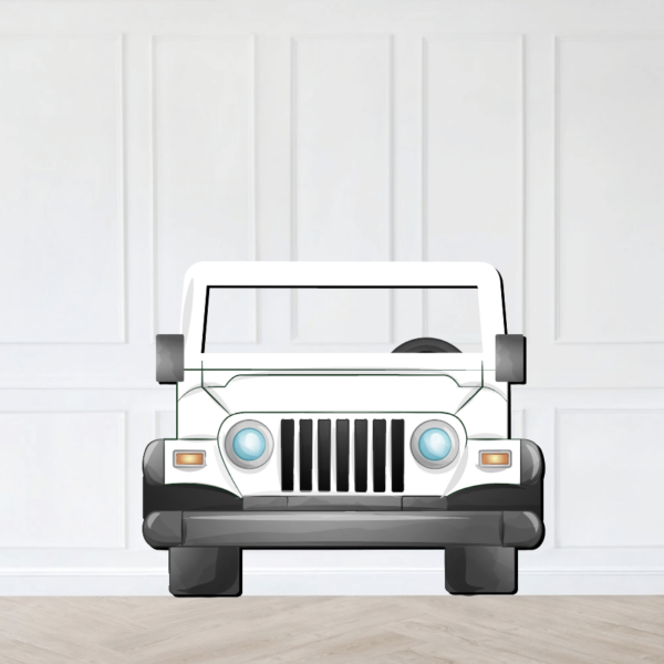 White Safari Jeep Cutout