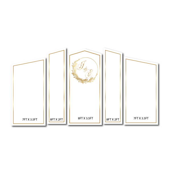 Wedding 5 Piece Gold Frame Backdrop - Image 2