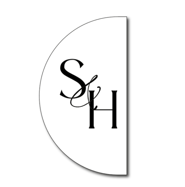 White Curve Wedding Menu Card