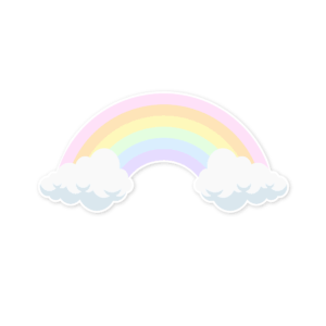 rainbow with clouds cutout pastel clouds