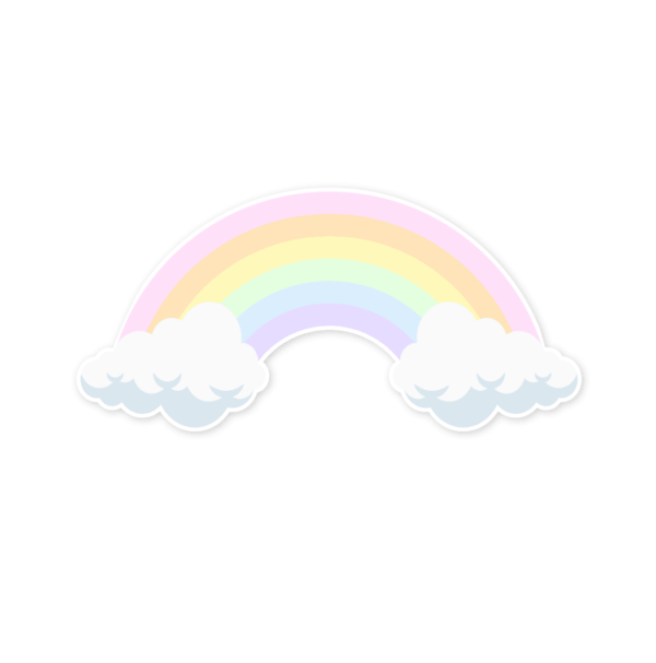 rainbow with clouds cutout pastel clouds
