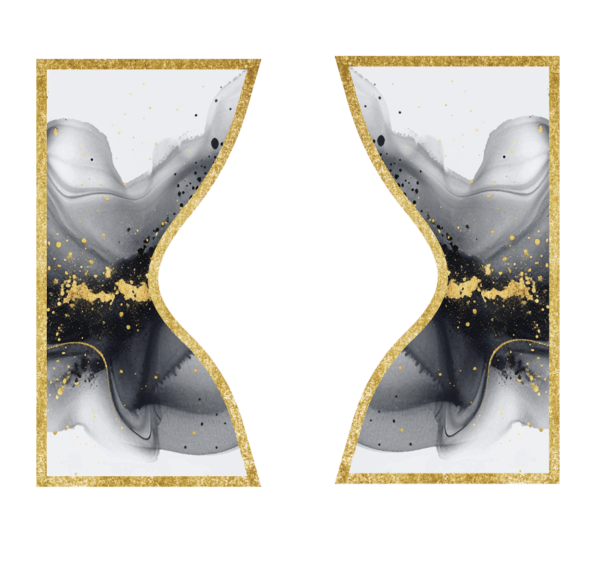 Hourglass Accent Sailboards (Black & Gold)