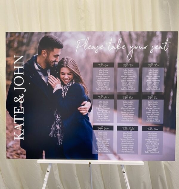 Wedding Landscape Portrait Seating Plan