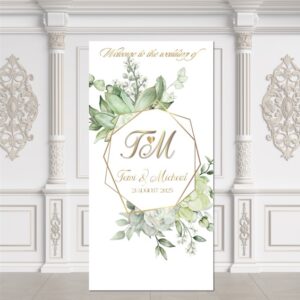 Botanical Hexagon Frame Wedding Sign