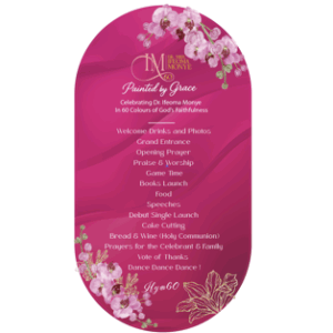 Pink Orchid Menu Card