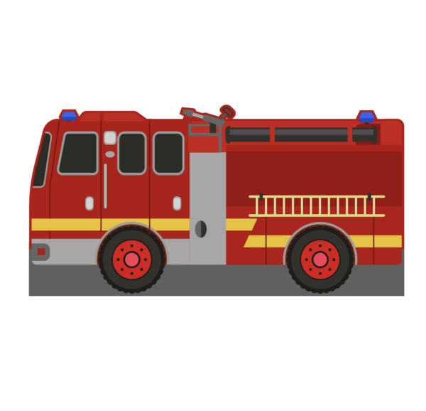 red fire engine emergency cutout