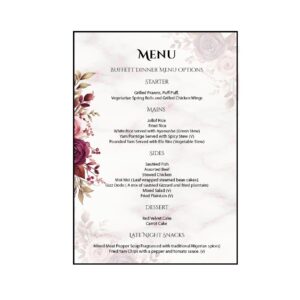 Burgundy Floral Menu Card