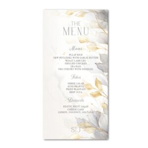 Floral Luxe Wedding Menu