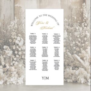 Arched Text Wedding Seating Plan