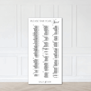 Minimalistic Indexed Wedding Seating Plan