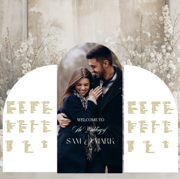 Semi Arch Picture Wedding Seating Plan Trio