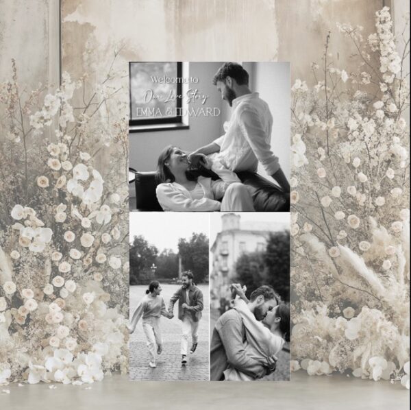 Wedding Trio Collage Welcome Sign