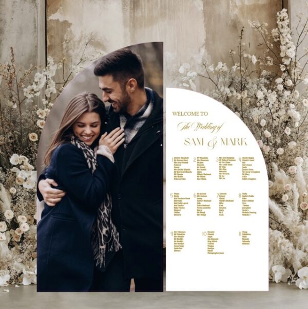 Semi Arch Picture Wedding Seating Plan Duo