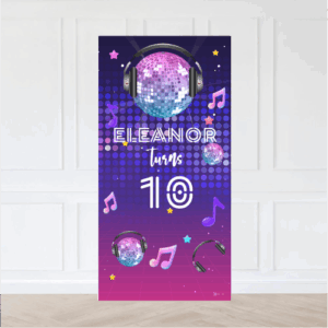 Purple Disco Birthday Backdrop