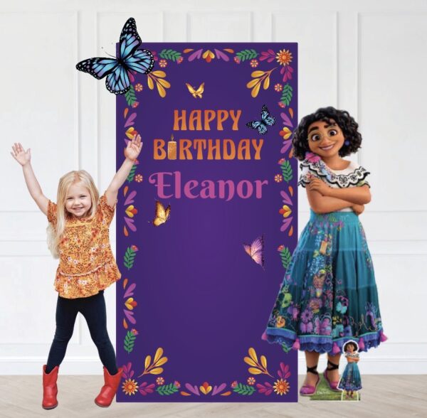 Encanto Inspired Birthday Backdrop and Official Mirabel Cutout