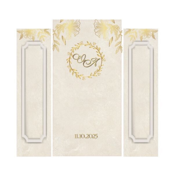 Gold Flower Textured Wedding Backdrop