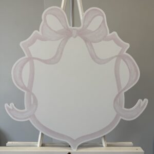 Pink Bow Shield Name Sign (Outlet)