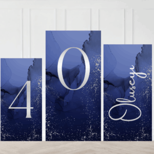 Blue Birthday backdrop trio set