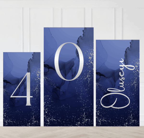 Blue Birthday backdrop trio set