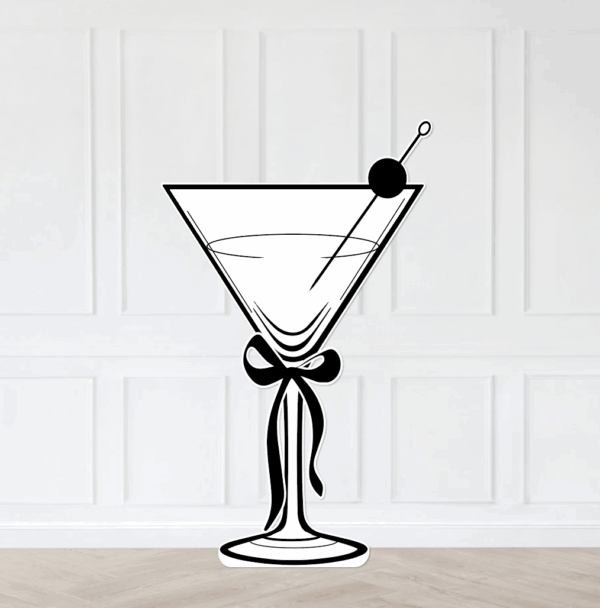 Minimalist Black and White Martini cutout