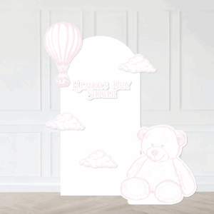 Toile Teddy & Hot Air Balloon Pink Cutout Set