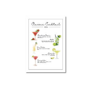 Minimalist Drinks Menu