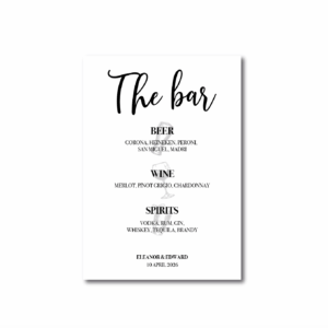 Bar menu