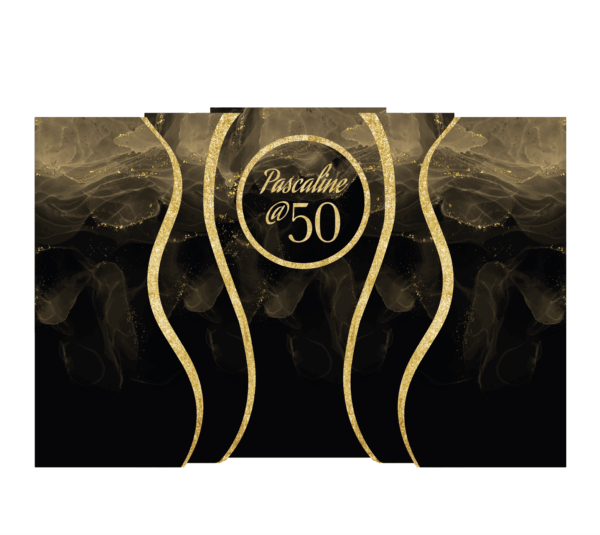 Black and gold marble backdrop set