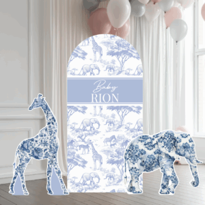 Blue Safari Toile Backdrop Set