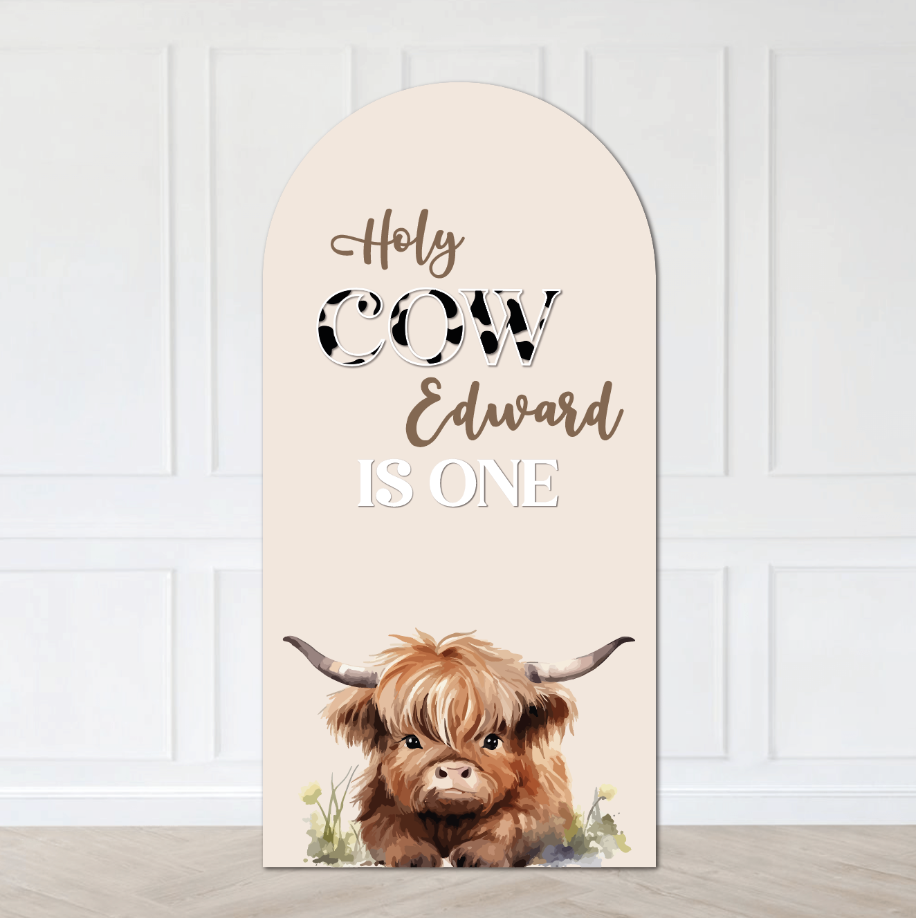 Cow theme birthday backdrop