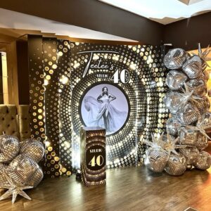 Black and Gold Birthday Backdrop