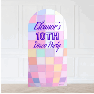 Pastel Disco Ball Birthday Backdrop