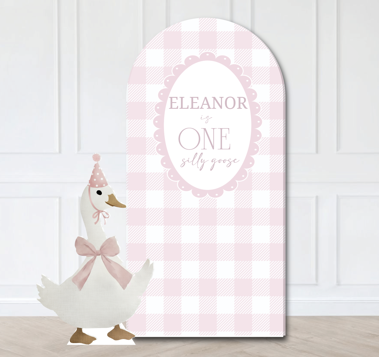 One Silly Goose Pink Backdrop Set