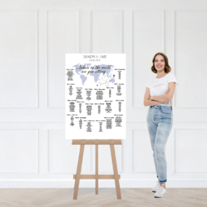 World Map Wedding Seating Plan Poster