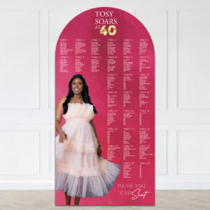 Arched Pink Textured Photo Seating Plan