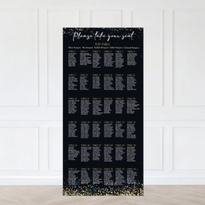 Black & Gold Glitter Seating Plan