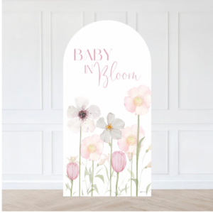 Baby in Bloom Pink Baby Shower Backdrop