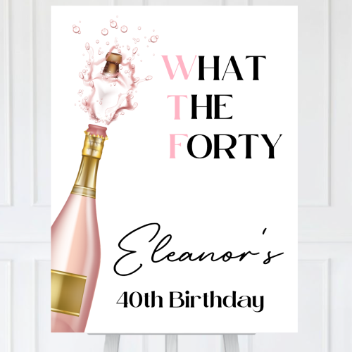 What The Forty Birthday Welcome Sign