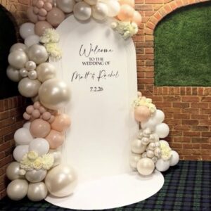 White Semi Circle Party Floor Mat