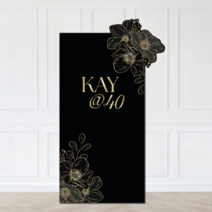 Black & Gold Floral Backdrop