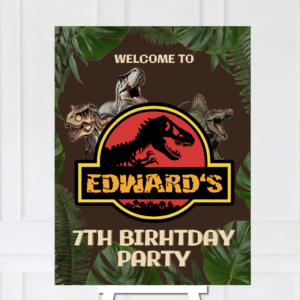 Jurassic Birthday Welcome Sign