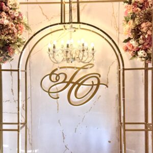 Antique Gold Backdrop Interlinked Monogram