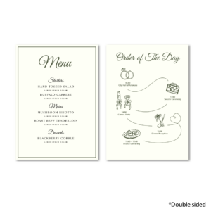 Ivory Order of The Day Menu Card
