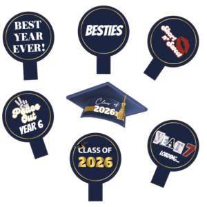 Navy and Gold Graduation Picture Props