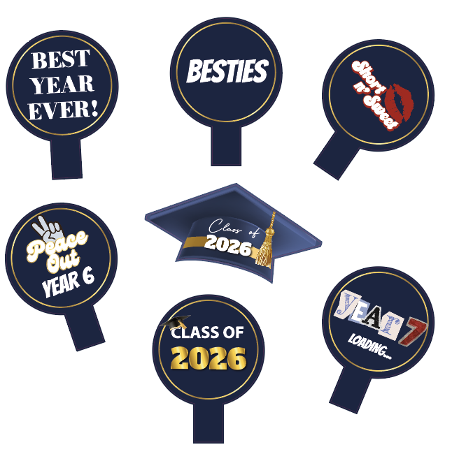 Navy and Gold Graduation Picture Props